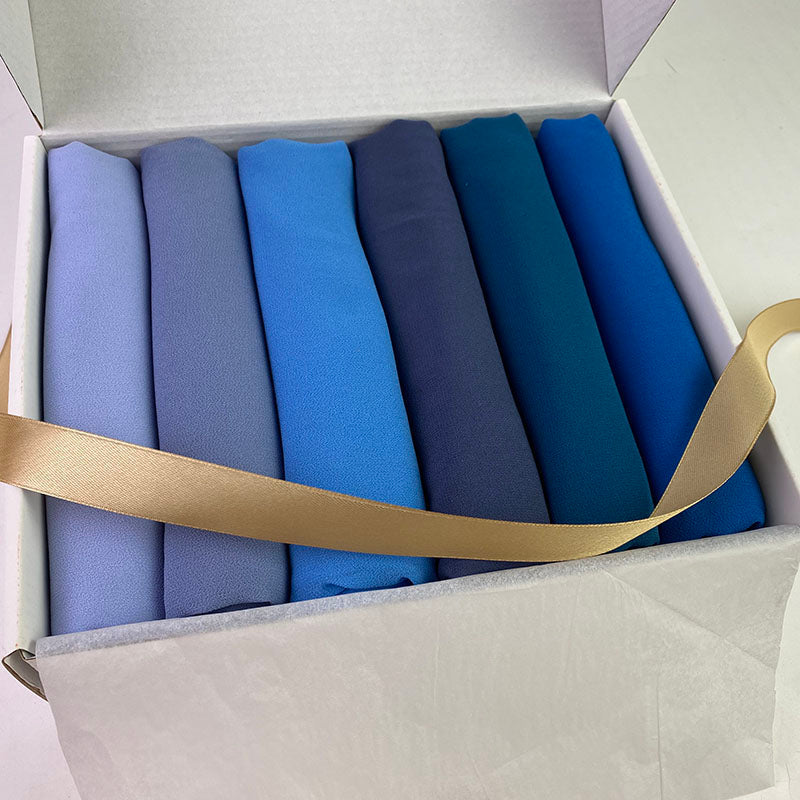 6 Hijab Gift Box – Premium Georgette Hijabs for Women (70 x 30 Inches)