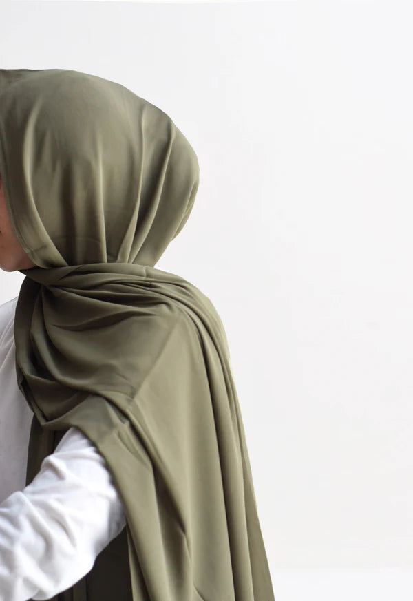 Arabic Sheila – Premium Chiffon Hijab - Dark Sage