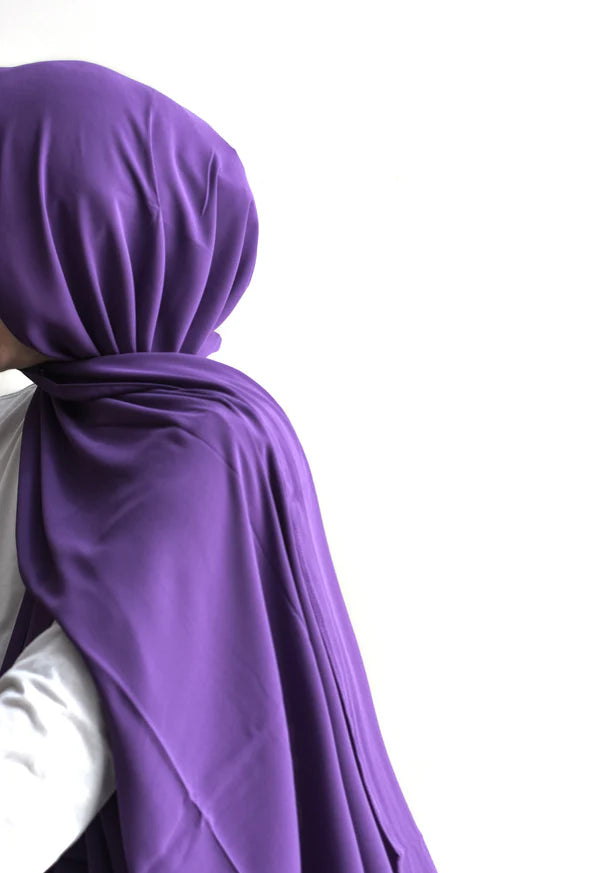 Arabic Sheila – Premium Chiffon Hijab - French Purple