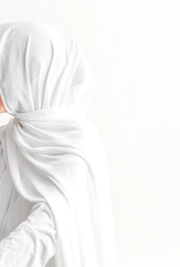 Arabic Sheila – Premium Chiffon Hijab - Milky White