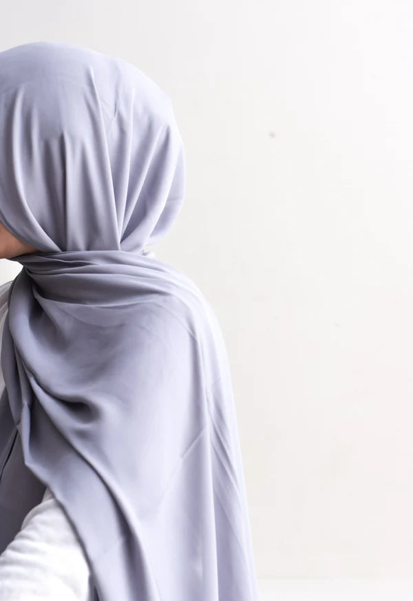 Arabic Sheila – Premium Chiffon Hijab - Steel Grey