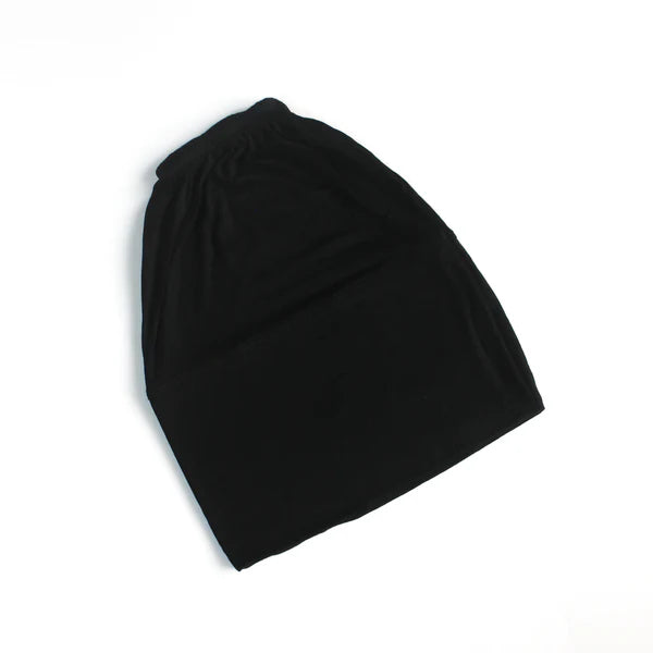 Beanie Hijab Cap – High Quality Bamboo Jersey - Black