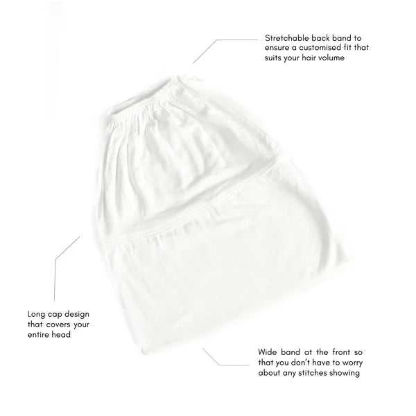 Beanie Hijab Cap – High Quality Bamboo Jersey - White
