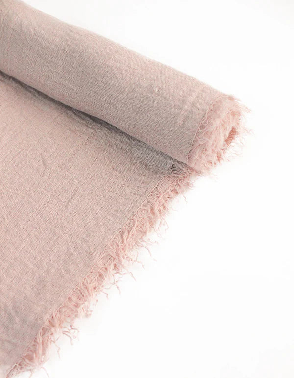Crinkle Hijab – Soft Viscose with Fringed Edges - Muted