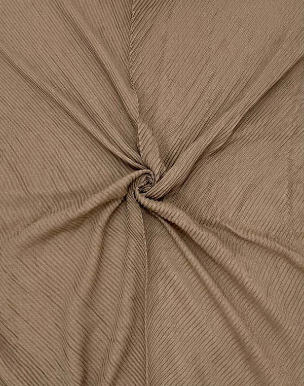 Crumpled Hijab – Soft Viscose Pleated - Khaki Beige