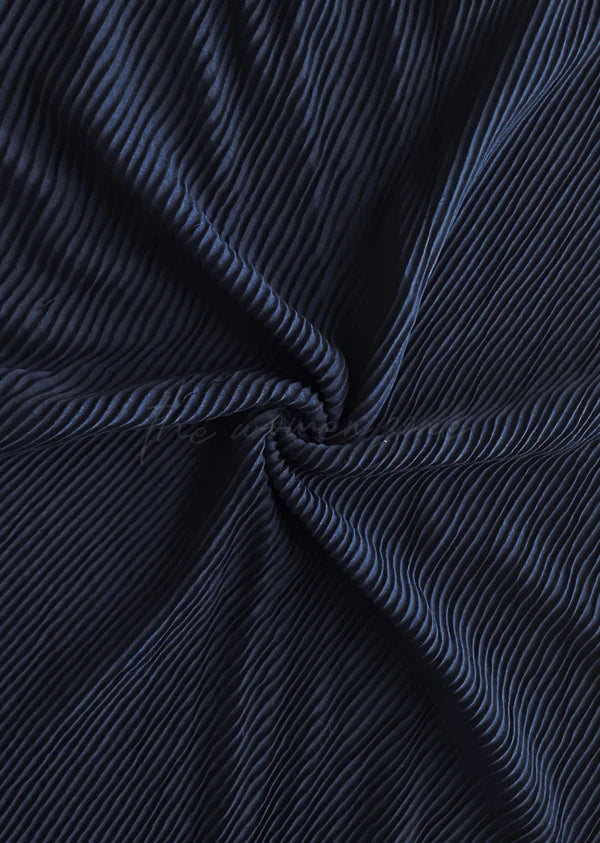 Crumpled Hijab – Soft Viscose Pleated - Navy Blue