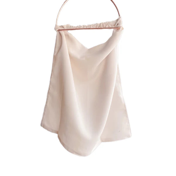 Elastic Back Niqab – Half Niqab in Double Chiffon - Porcelain