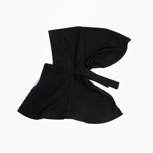 Full Coverage Undercap (Tie-Back) – Bamboo Jersey Hijab Cap - Black