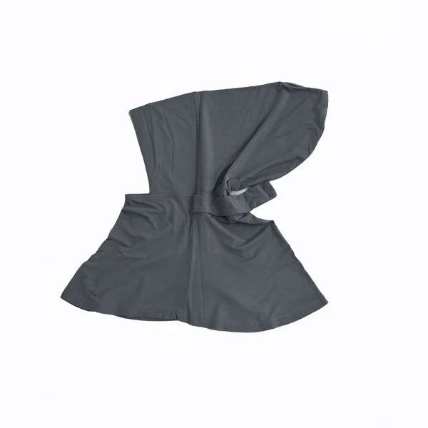 Full Coverage Undercap (Tie-Back) – Bamboo Jersey Hijab Cap - Dark Gray