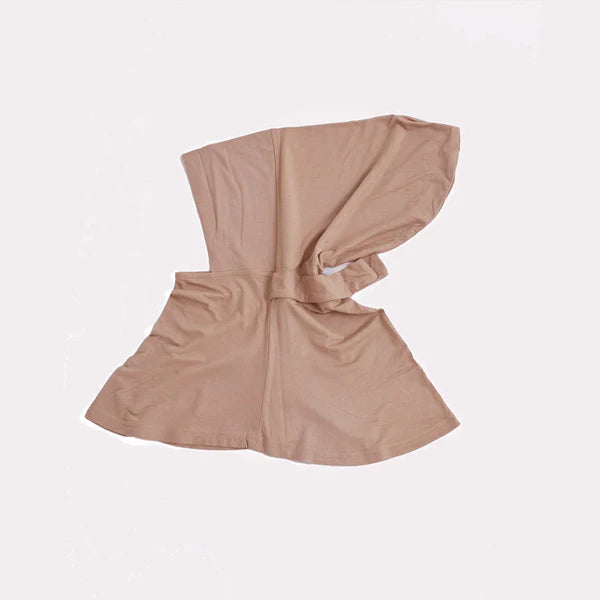 Full Coverage Undercap (Tie-Back) – Bamboo Jersey Hijab Cap - Tan