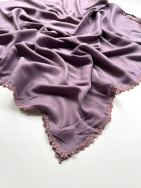 Laced Turkish Lawn Hijab – Mauve