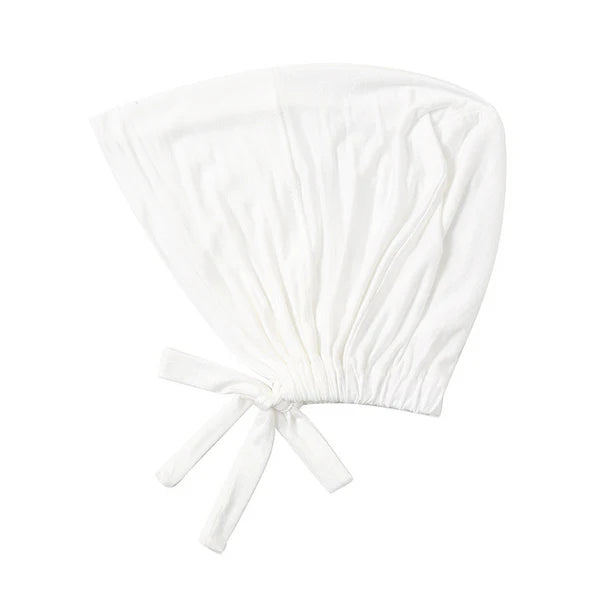 Malaysian Tie-Back Hijab Cap – Breathable Jersey Undercap - Milky White