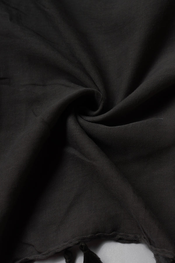 Plain Viscose Hijab with Tassels – Charcoal