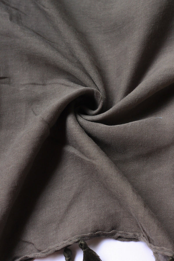 Plain Viscose Hijab with Tassels – Gray