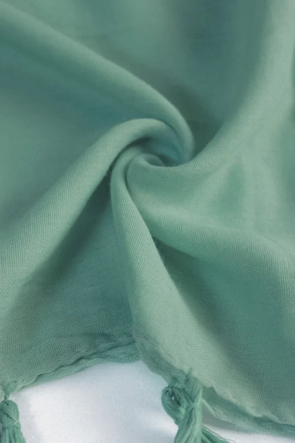 Plain Viscose Hijab with Tassels – Mint