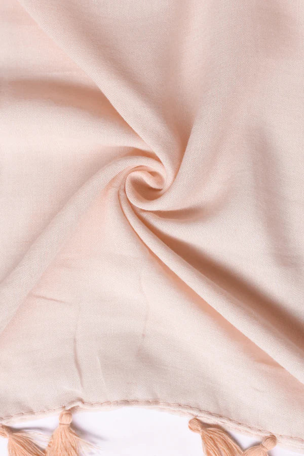 Plain Viscose Hijab with Tassels – Powder Peach