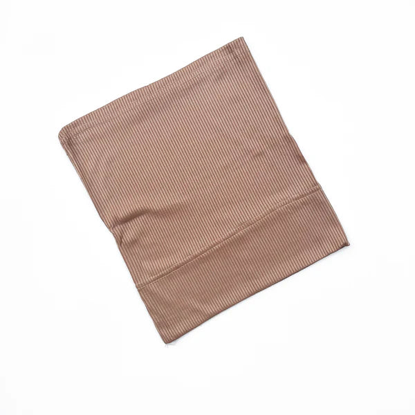 Ribbed Tube Hijab Cap – Bamboo Jersey Undercap - Coffee Latte