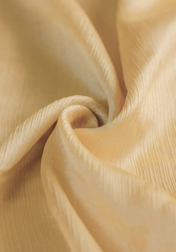 Sheen Hijab – Crinkle Chiffon & Silk Blend - Gold