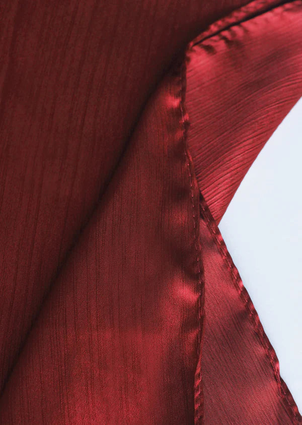 Sheen Luxe Hijab – Crinkle Silk - Maroon