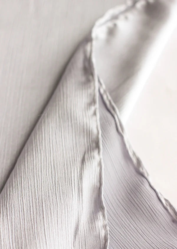 Sheen Luxe Hijab – Crinkle Silk - Warm Silver