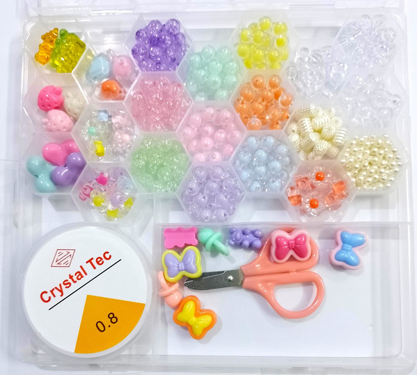 DIY Bracelet Making Kit – Jewelry Craft Beads Set for Girls & Kids (9 Box Shapes – Letters, Numbers & Emoji Beads)