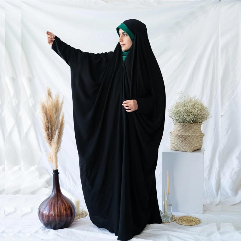 Premium Irani Chadar – Korean Nida, Front Open Full Zip, Elastic & Non-Elastic Options – Black & Jet Black