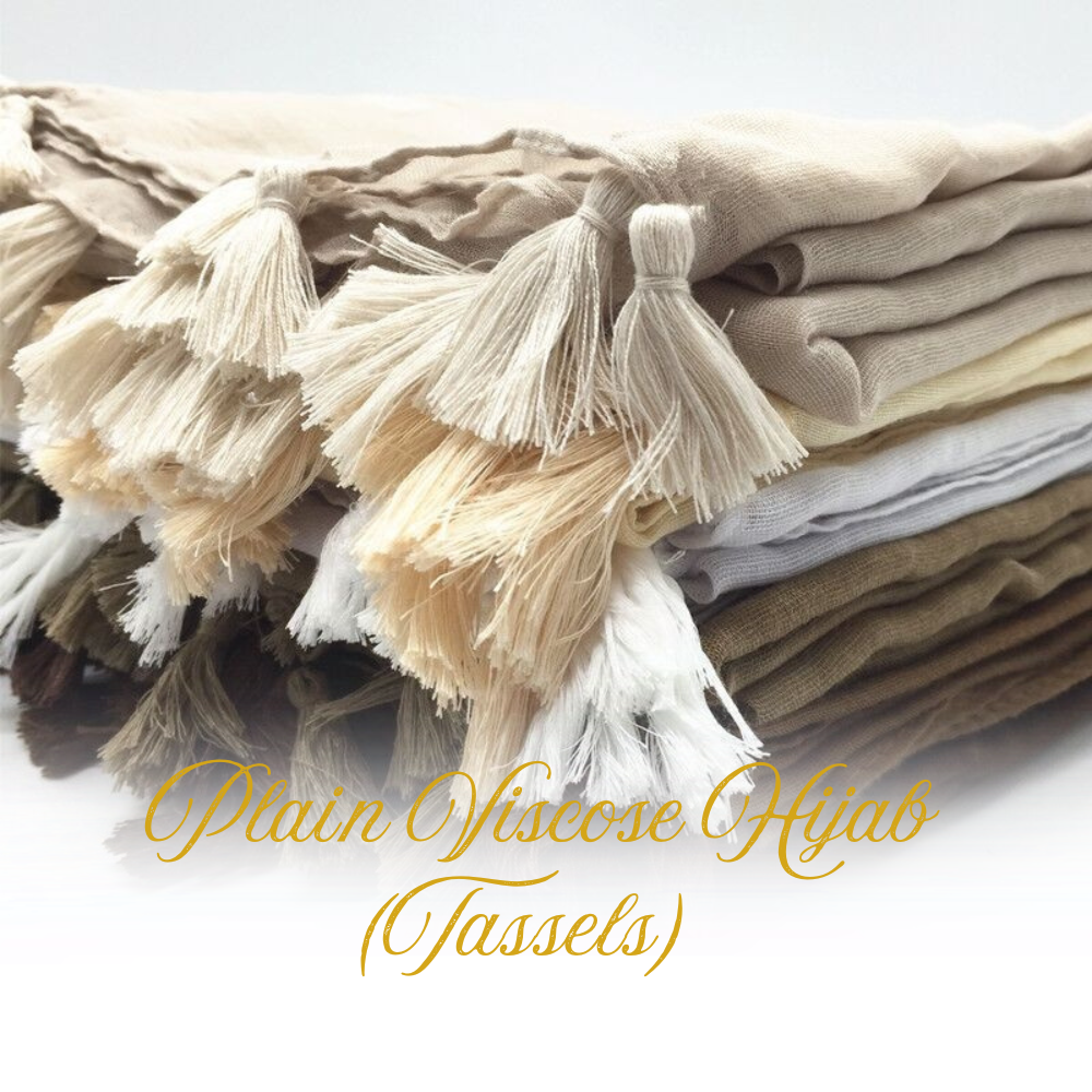 Plain Viscose Hijab with Tassels