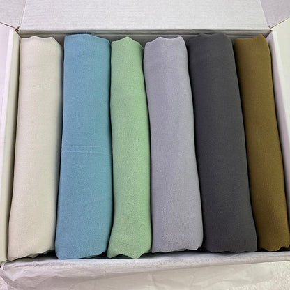 6 Hijab Gift Box – Premium Georgette Hijabs for Women (70 x 30 Inches)