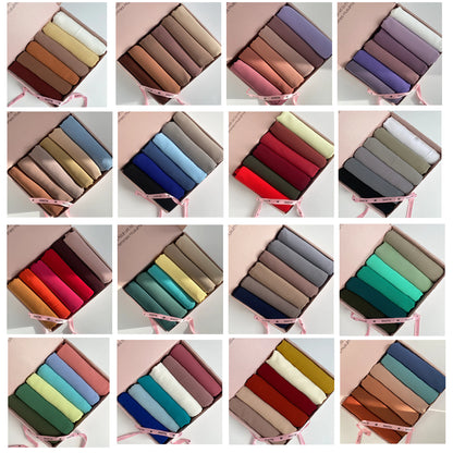 6 Hijab Gift Box – Premium Georgette Hijabs for Women (70 x 30 Inches)