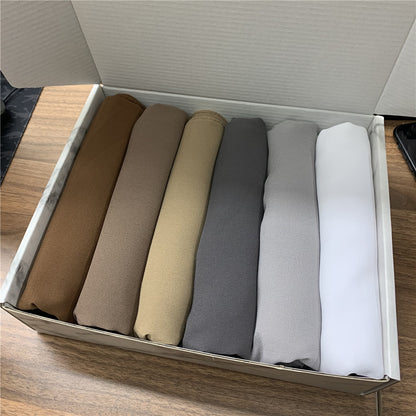 6 Hijab Gift Box – Premium Georgette Hijabs for Women (70 x 30 Inches)