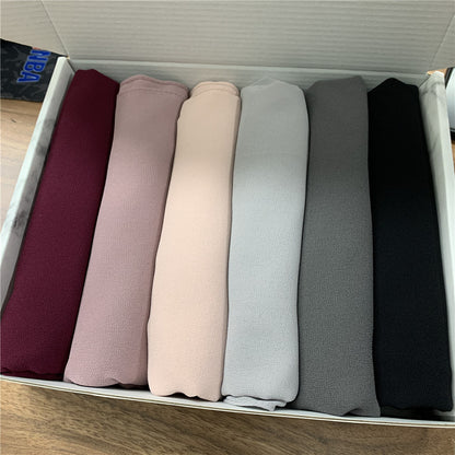 6 Hijab Gift Box – Premium Georgette Hijabs for Women (70 x 30 Inches)