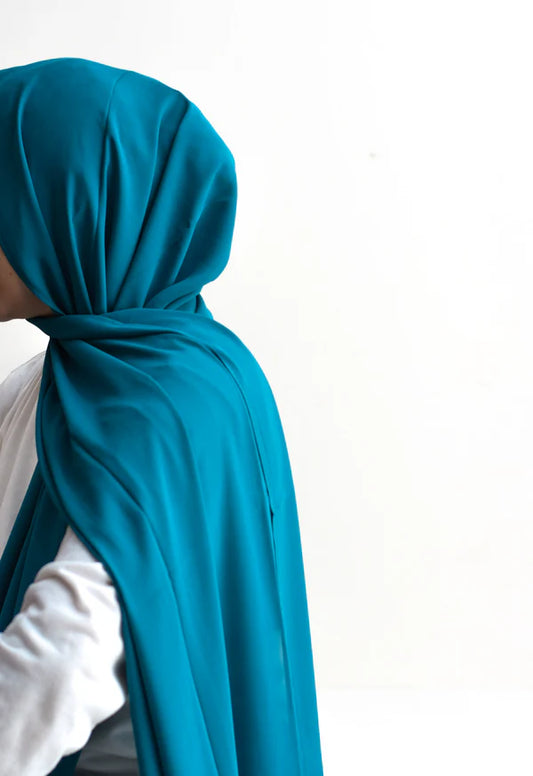 Arabic Sheila – Premium Chiffon Hijab - Aqua Lake