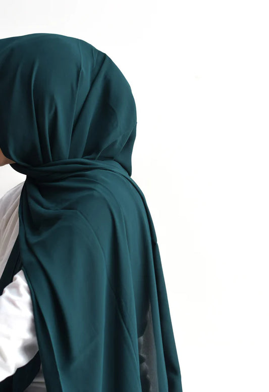 Arabic Sheila – Premium Chiffon Hijab - Bottle Green