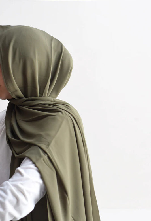 Arabic Sheila – Premium Chiffon Hijab - Dark Sage
