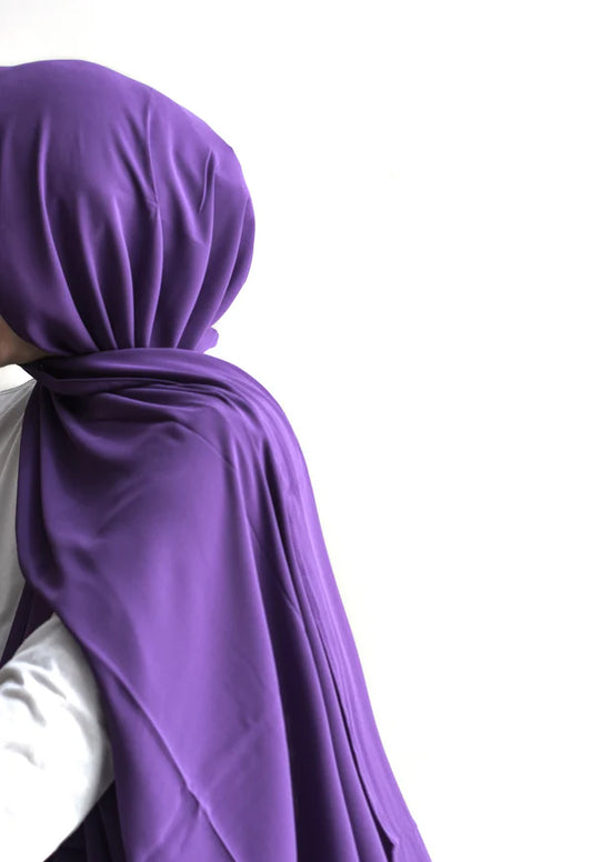 Arabic Sheila – Premium Chiffon Hijab - French Purple