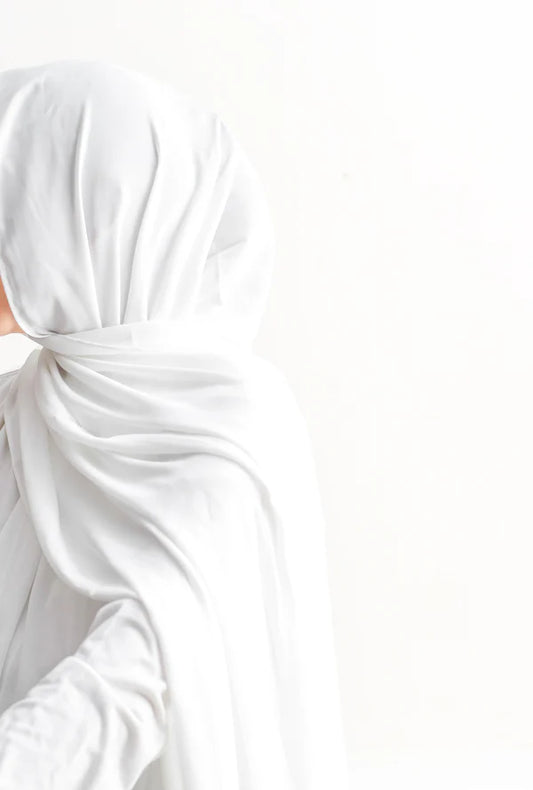 Arabic Sheila – Premium Chiffon Hijab - Milky White