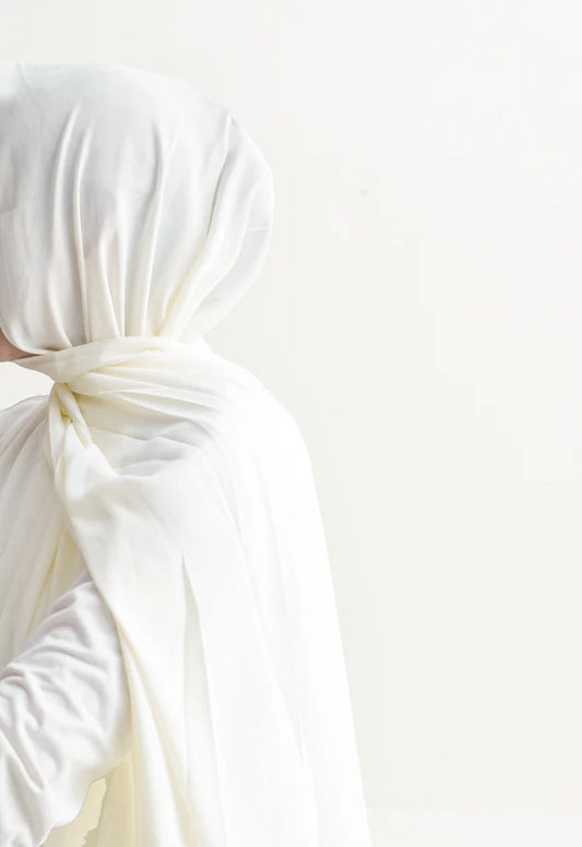 Arabic Sheila – Premium Chiffon Hijab - Off White