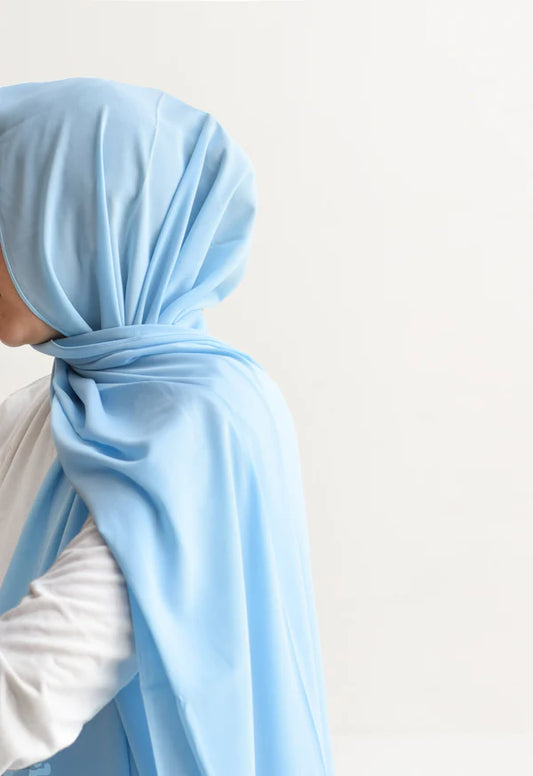 Arabic Sheila – Premium Chiffon Hijab - Pastel Blue