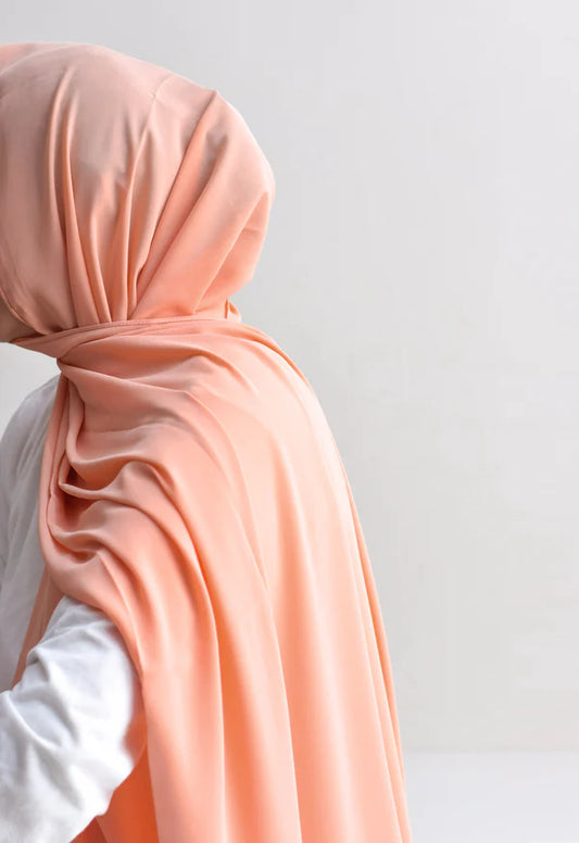 Arabic Sheila – Premium Chiffon Hijab - Peach
