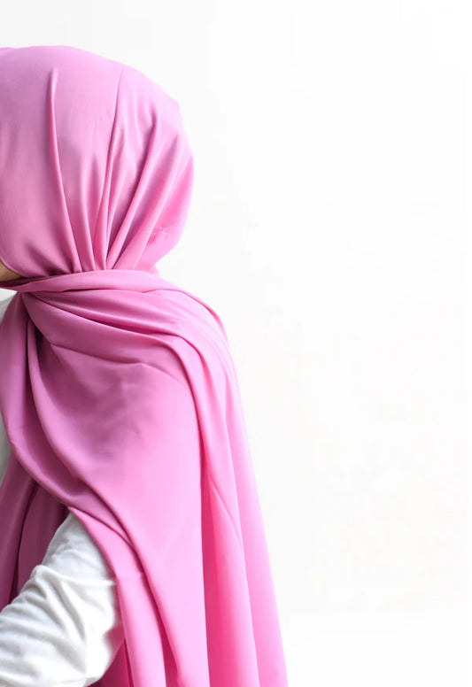 Arabic Sheila – Premium Chiffon Hijab - Rose Pink