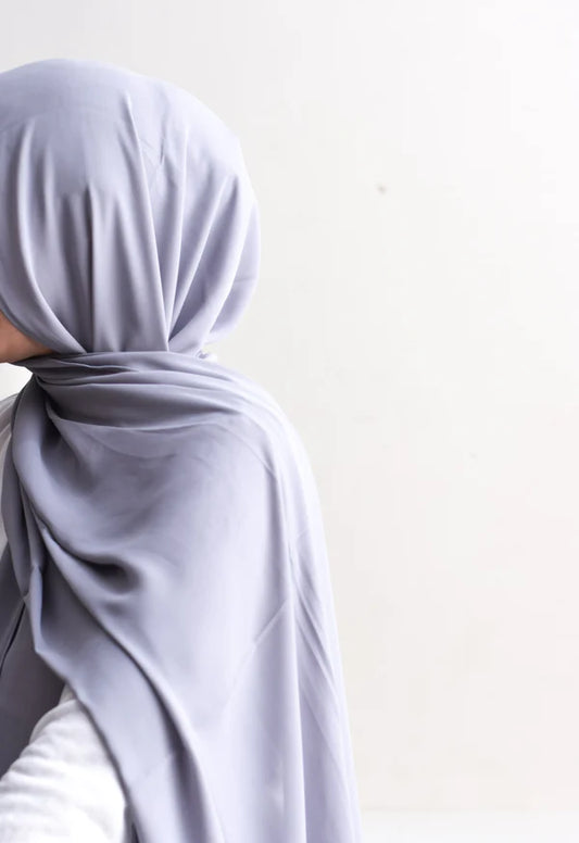 Arabic Sheila – Premium Chiffon Hijab - Steel Grey
