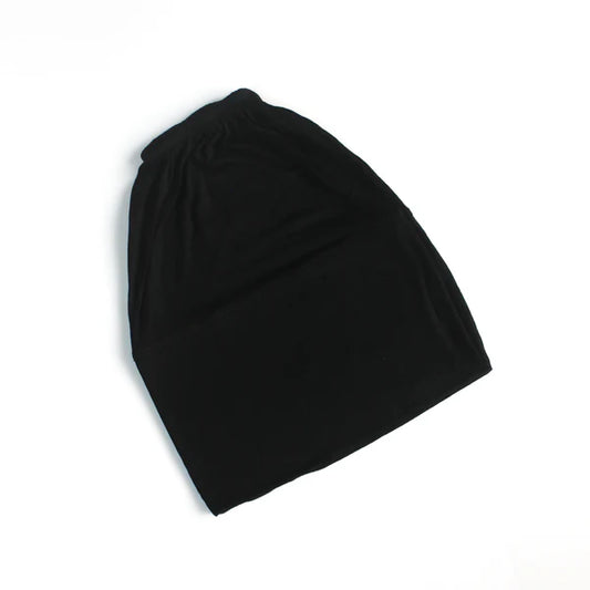Beanie Hijab Cap – High Quality Bamboo Jersey - Black