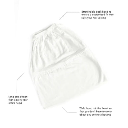 Beanie Hijab Cap – High Quality Bamboo Jersey - White