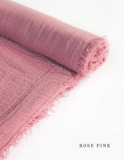 Crinkle Hijab – Soft Viscose Scarf with Fringed Edges | 70+ Colors | 70x35 Inches