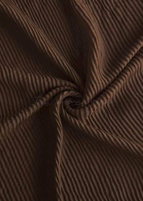 Crumpled Hijab – Soft Viscose Pleated - Chocolate Brown