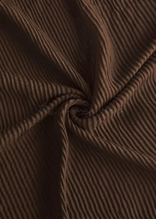 Crumpled Hijab – Soft Viscose Pleated - Chocolate Brown