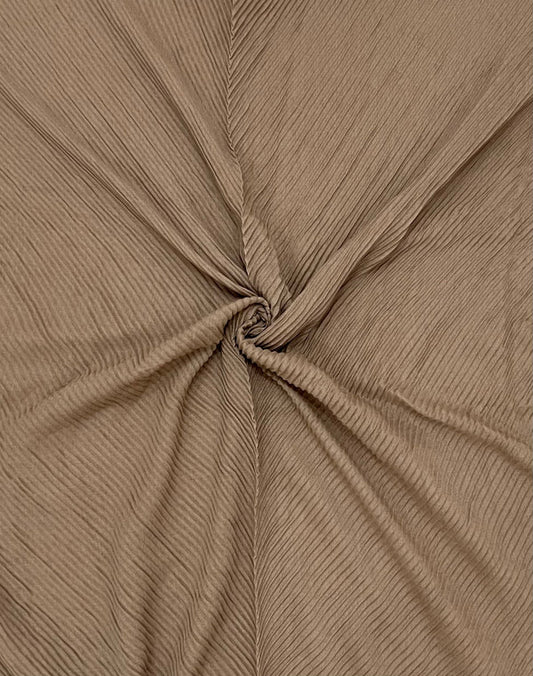 Crumpled Hijab – Soft Viscose Pleated - Khaki Beige