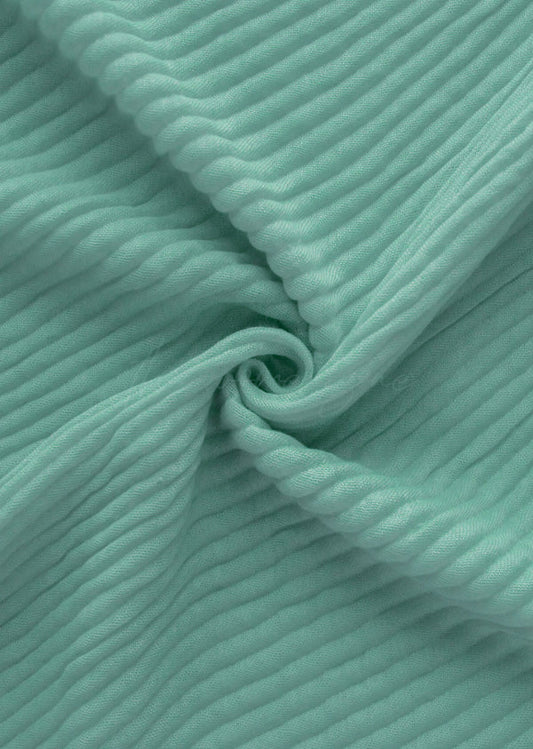 Crumpled Hijab – Soft Viscose Pleated - Mint