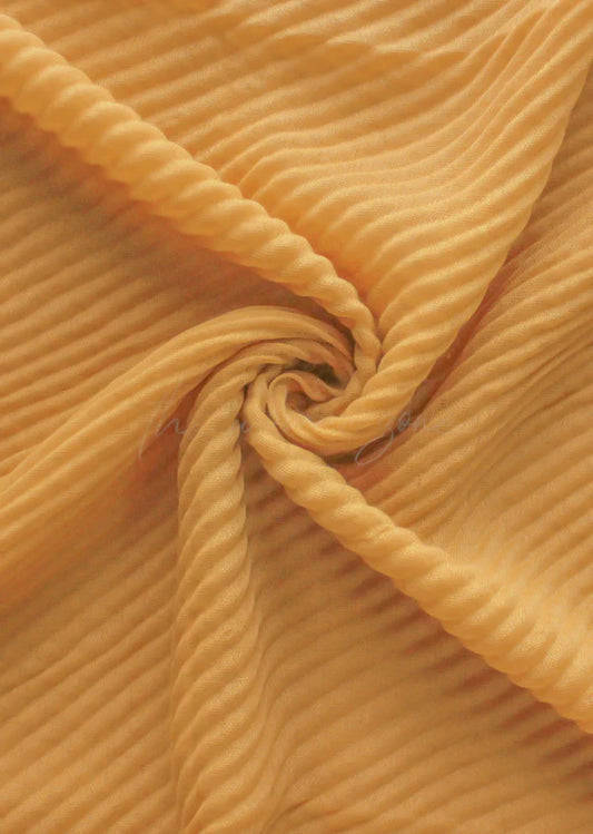 Crumpled Hijab – Soft Viscose Pleated - Mustard