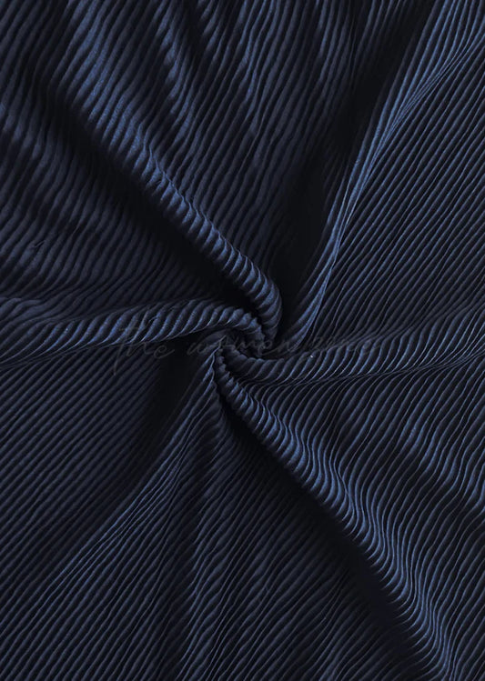 Crumpled Hijab – Soft Viscose Pleated - Navy Blue